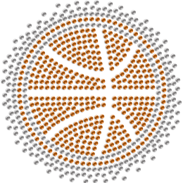 Shining Basketball Rhinestone Transfer Pattern for Mask